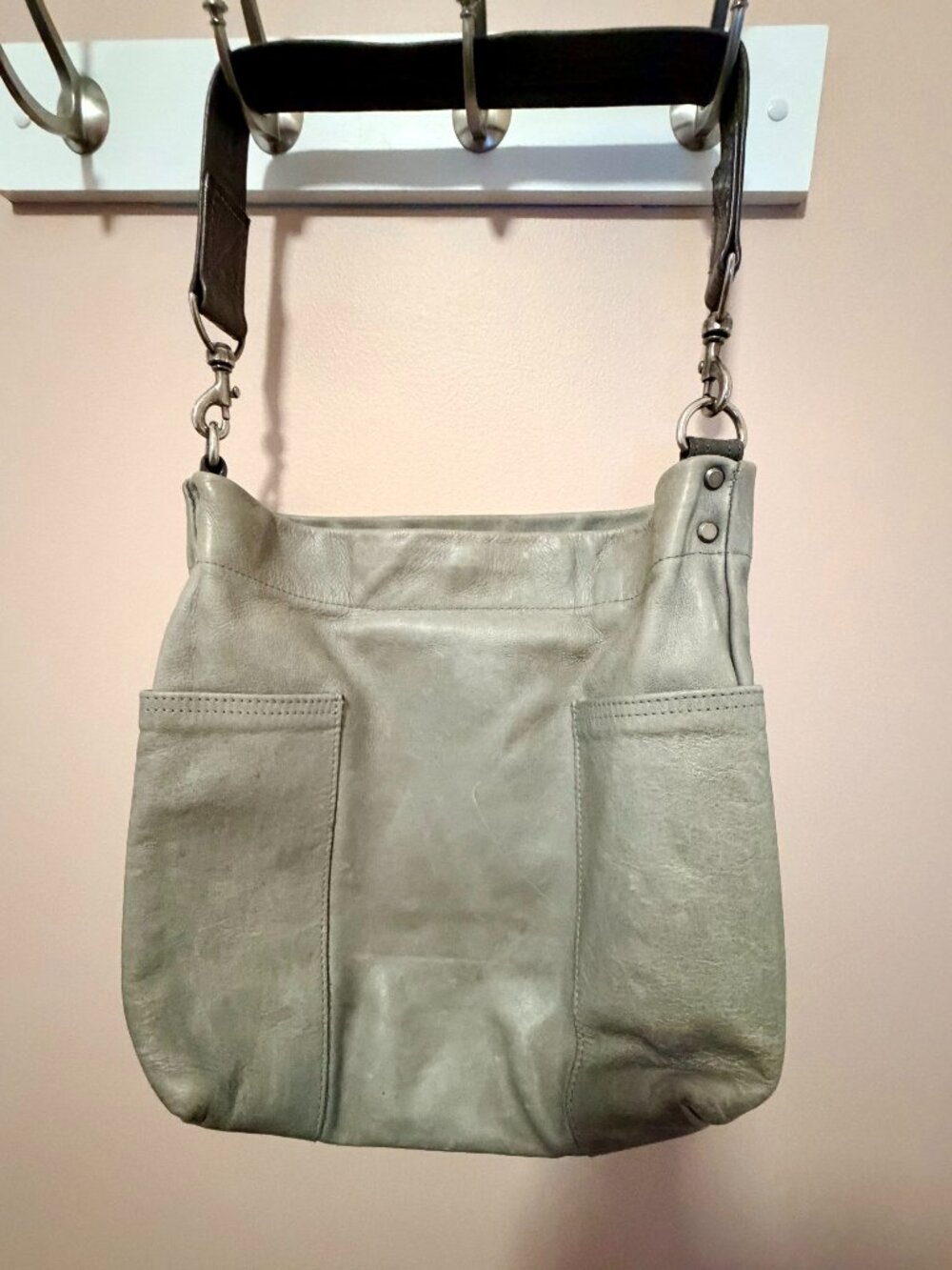 Rough & Tumble Small Lotus Maine Fog Leather Hobo Bag - Picture 2 of 7